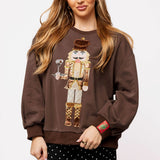Brown Espresso Martini Serving Nutcracker Sweatshirt | Queen Of Sparkles