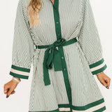 Striped & Chic Mini Dress | Pine
