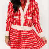 Holiday Houndstooth Mini Skirt