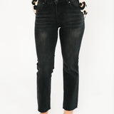 Belle Crop Straight Jeans | Black