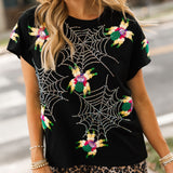 Black Crawling Spiders Tee | Queen Of Sparkles