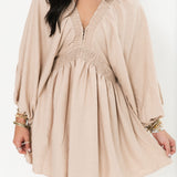 Evening Stroll Mini Dress | Oatmeal