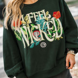 Licensed Forest Green 'I Feel Wicked' Sweatshirt | Queen Of Sparkles
