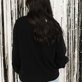 Black & White Flower Sequin Ghost Sweatshirt | Queen Of Sparkles