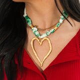 Green Toile Scarf Necklace