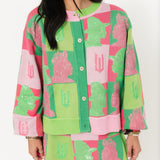 Licensed Pink & Green Colorblock Glinda and Elphaba Profile Cardigan | Queen Of Sparkles