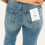 Happi Pintuck Flare Jeans | Med Light Wash