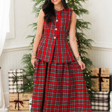 Officially Christmas Plaid Skirt | Red