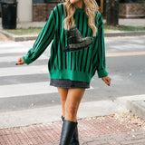 Licensed Green & Black Striped Elphaba Hat Sweater | Queen Of Sparkles