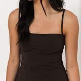 Courtside Cutie Mini Dress | Espresso