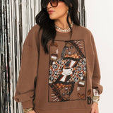 Brown Queen Of Coffee Sweatshirt | Queen Of Sparkles