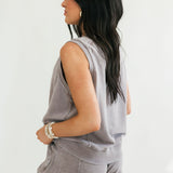 French Terry Sleeveless Top | Mocha