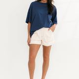 Top Notch Denim Shorts | Ecru