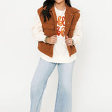 Quilted Button Down Vest | Copper