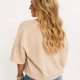 Moonlight Knit Sweater Top | Oatmeal
