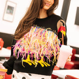 Black Feather Turkey Sweater | Queen Of Sparkles