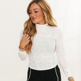 Acclimate Turtleneck Jacq | White Animal