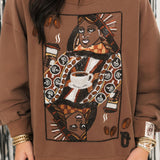 Brown Queen Of Coffee Sweatshirt | Queen Of Sparkles
