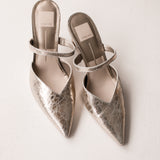 Kanika Heels | Platinum Distressed Leather