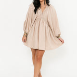 Evening Stroll Mini Dress | Oatmeal