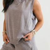 French Terry Sleeveless Top | Mocha