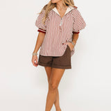 Blake Zip Up Top | Brick