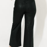 Meg High Rise Wide Leg | Black Leather