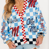 Licensed Ole Miss Checkered Team Icons Cardigan | Queen Of Sparkles