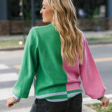 Licensed Colorblock Glinda & Elphaba Button Up Cardigan | Queen Of Sparkles