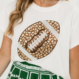White Jeweled Football Tee | Queen Of Sparkles