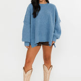 Soft Stitch Sweater | Steel Blue