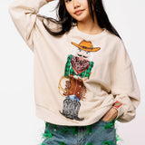 Beige Cowboy Nutcracker Sweatshirt | Queen Of Sparkles