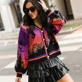 Purple Halloween Scene Cardigan | Queen Of Sparkles