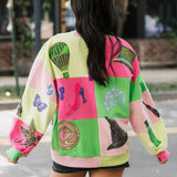Licensed Lavender, Pink & Green Checkered Wicked Icon Sweatshirt | Queen Of Sparkles