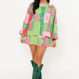 Licensed Pink & Green Colorblock Glinda and Elphaba Profile Cardigan | Queen Of Sparkles
