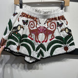 White & Black Trim Safari Short | Queen Of Sparkles
