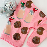 KIDS Light Pink Milk & Cookies Sweatshirt | Queen Of Sparkles