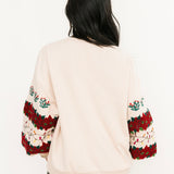 Beige Christmas Cardinals Under Mistletoe Sweatshirt | Queen of Sparkles