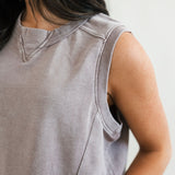 French Terry Sleeveless Top | Mocha