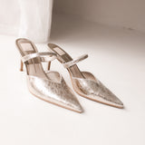 Kanika Heels | Platinum Distressed Leather