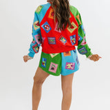 Colorblock Multi Stamp Short | Queen Of Sparkles