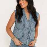 Lightweight Quilted Shorts | Chambray