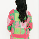 Licensed Pink & Green Colorblock Glinda and Elphaba Profile Cardigan | Queen Of Sparkles