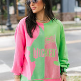 Licensed Green & Pink Colorblock Character Profile 'Wicked' Sweatshirt | Queen Of Sparkles