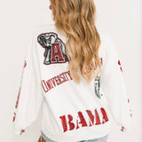 Licensed Alabama Big Icons Scattered All Over Sweatshirt | Queen Of Sparkles