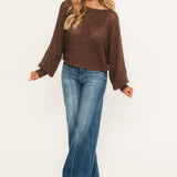 Crochet Slouchy Sweater | Chocolate