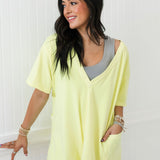 Hot Shot Tee Romper | Sour Citrus