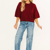 Moonlight Knit Sweater Top | Garnet