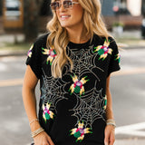 Black Crawling Spiders Tee | Queen Of Sparkles