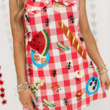 Red Plaid Picnic Table Collar Tank Dress | Queen Of Sparkles
